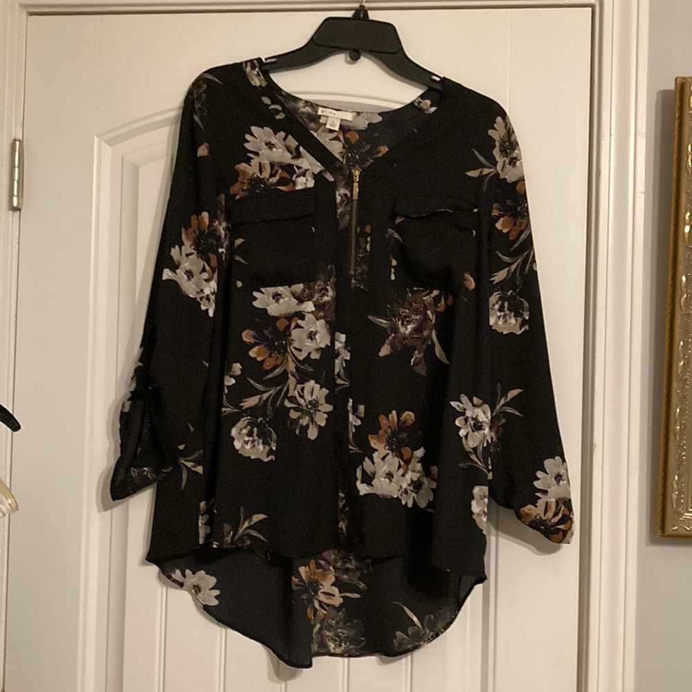 Floral black high low top